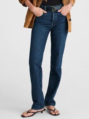 Madewell The Petite Longline Straight Jean in McKinney Wash